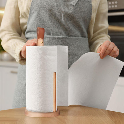 Porte-rouleau de papier essuie-tout carré en bois