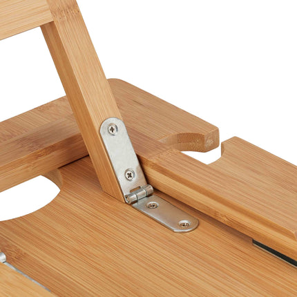 Square picnic wine table in bamboo