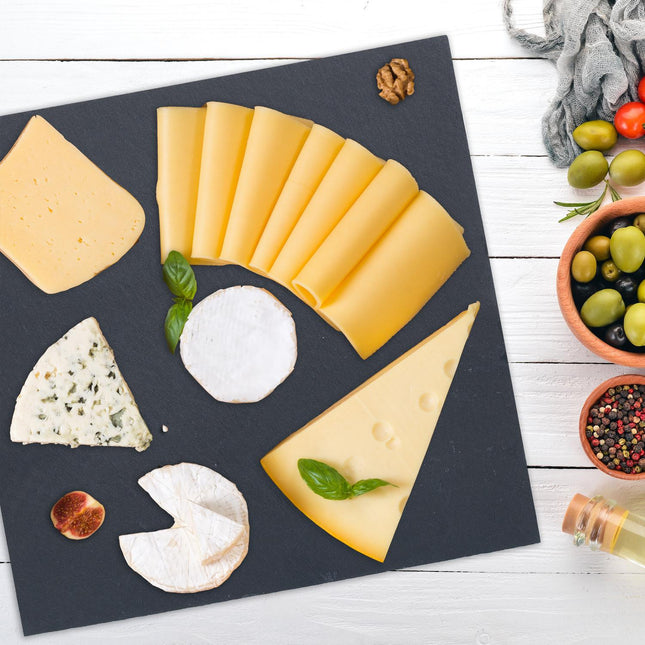Square slate plate set of 6