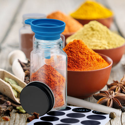 Square stainless steel spice jars