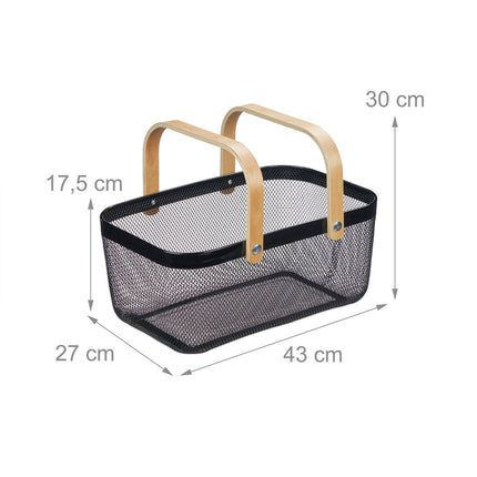 Panier carré en fil métallique avec poignée