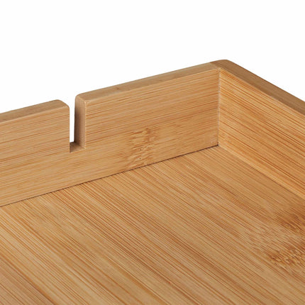 Squeezable bamboo bed tray