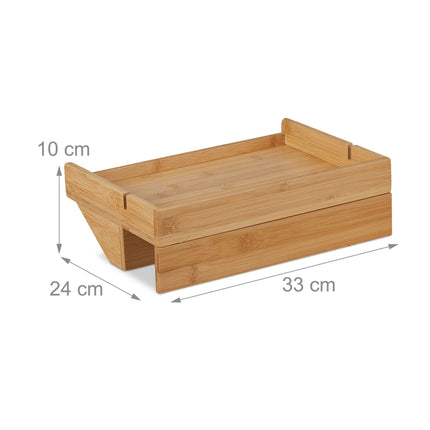 Squeezable bamboo bed tray
