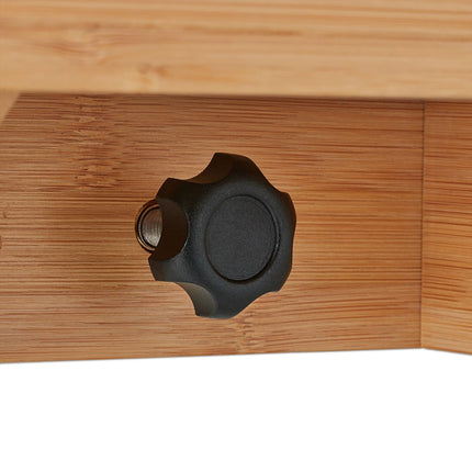 Squeezable bamboo bed tray