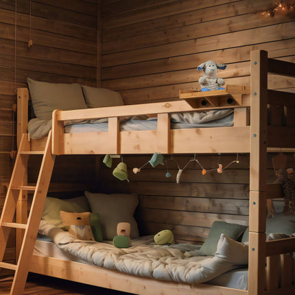 Squeezable bamboo bed tray