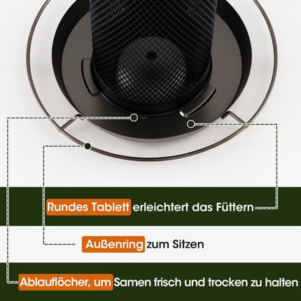 Eichhörnchensicheres Vogelfutterhaus, 1,6 kg Fassungsvermögen, wetterfest