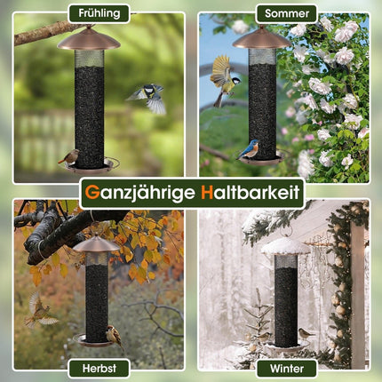 Eichhörnchensicheres Vogelfutterhaus, 1,6 kg Fassungsvermögen, wetterfest