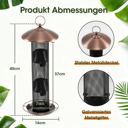 Eichhörnchensicheres Vogelfutterhaus, 1,6 kg Fassungsvermögen, wetterfest
