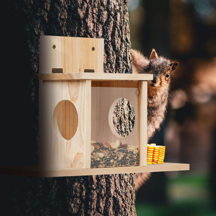 Squirrel feeder with 2 inputs