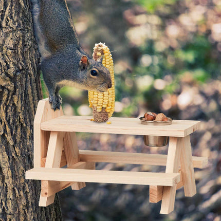 Squirrel table with water trough