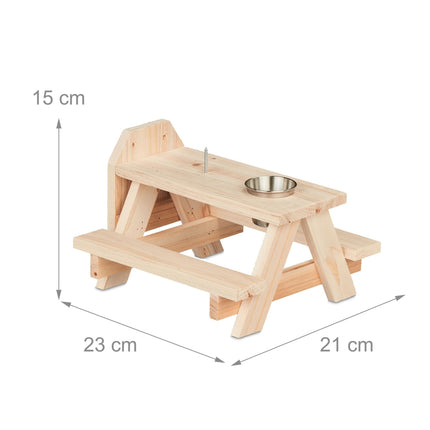 Squirrel table with water trough