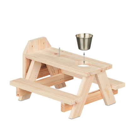 Squirrel table with water trough