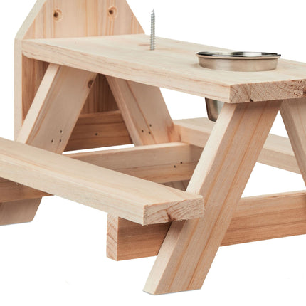 Squirrel table with water trough