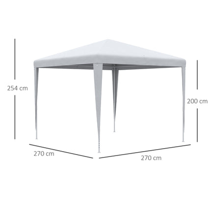 Festzelt, 2.7x2.7m, stabiles Stahlgestell, weiße Plane