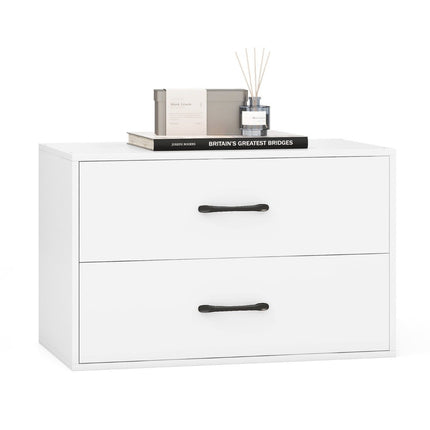 Stackable 2-Drawer Wooden Sideboard, 60x34x38 cm, White