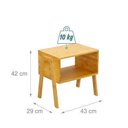 Stackable Bamboo Bedside Tables, Set of 2