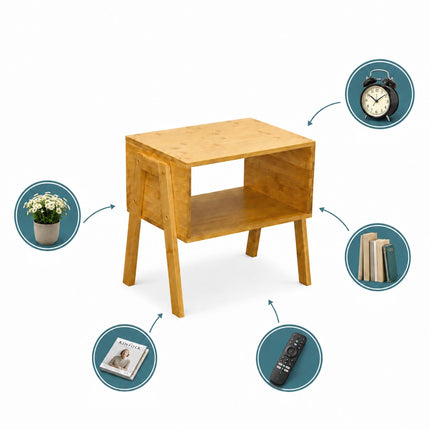 Stackable Bamboo Bedside Tables, Set of 2