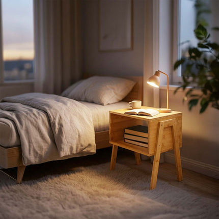 Stackable Bamboo Bedside Tables, Set of 2