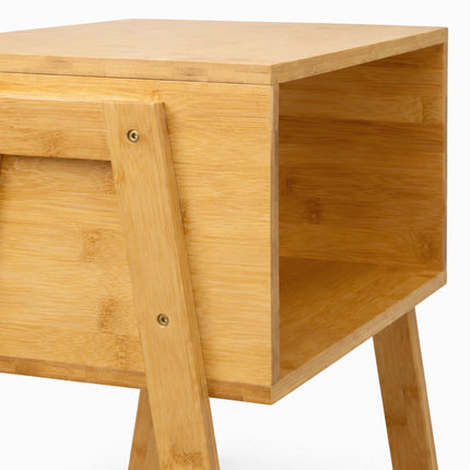 Stackable Bamboo Bedside Tables, Set of 2
