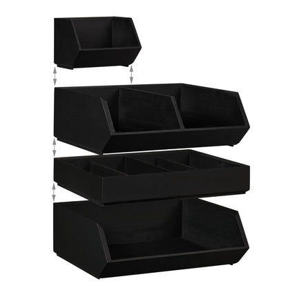 Stapelbarer Bambus-Schreibtisch-Organizer