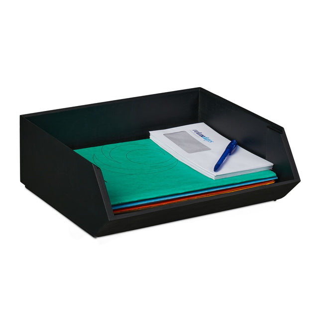 Stapelbarer Bambus-Schreibtisch-Organizer