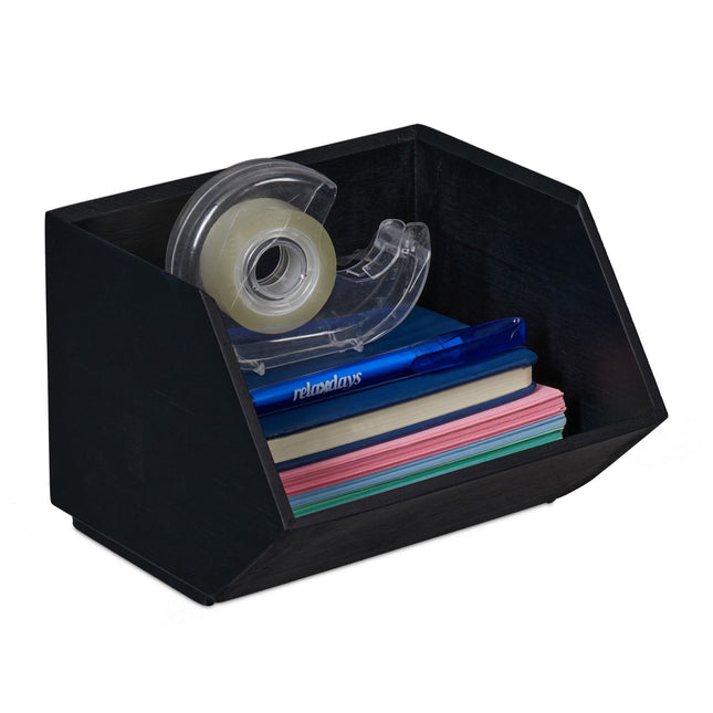 Stapelbarer Bambus-Schreibtisch-Organizer
