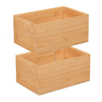 Stapelbare Bambus-Aufbewahrungsbox