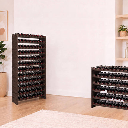 Stackable Bamboo Wine Rack for 36 Bottles, Self-Assembly, Dark Brown