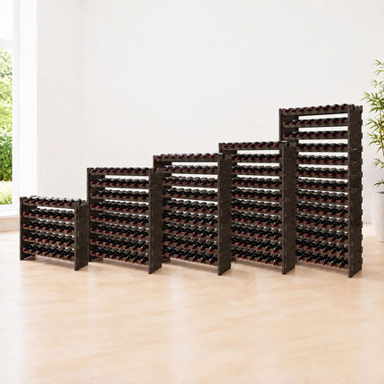 Stackable Bamboo Wine Rack for 45 Bottles, Self-Assembly, Dark Brown