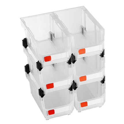 Stackable Clear Storage Bins, 6-Pack, 14.8 in