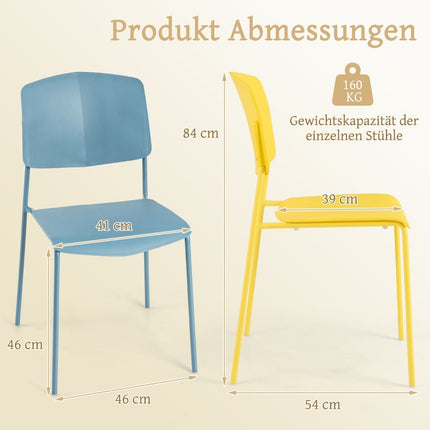 Stackable Dining Chairs Set of 4 – Ergonomic, Durable PP