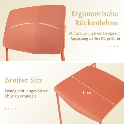 Stackable Dining Chairs Set of 4 – Ergonomic, Durable PP