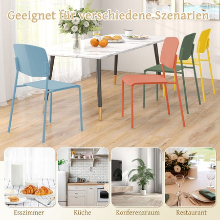 Stackable Dining Chairs Set of 4 – Ergonomic, Durable PP