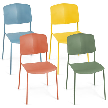 Stackable Dining Chairs Set of 4 – Ergonomic, Durable PP