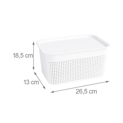 Stackable Lidded Storage Boxes, Set of 6, Ventilated