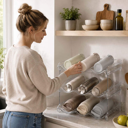Stackable Modular Bottle Rack – 12-Bottle, Transparent