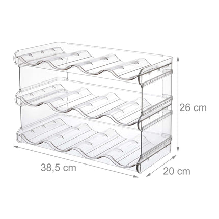 Stackable Modular Bottle Rack, Expandable, Transparent