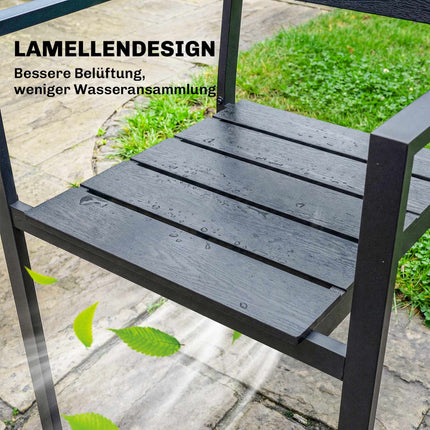 Stapelbare Gartenstühle, 4er-Set, Schwarz, HDPE, 52x51x90 cm