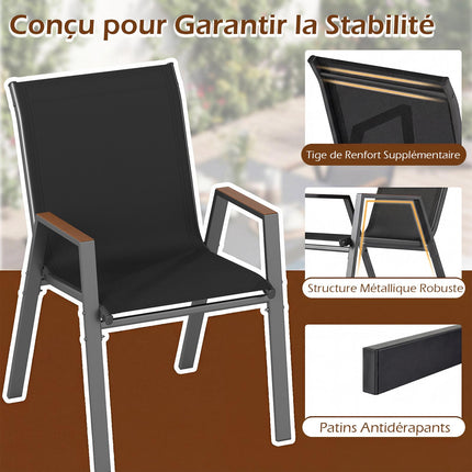 Stapelbare Gartenstühle 4er-Set, Metallgestell