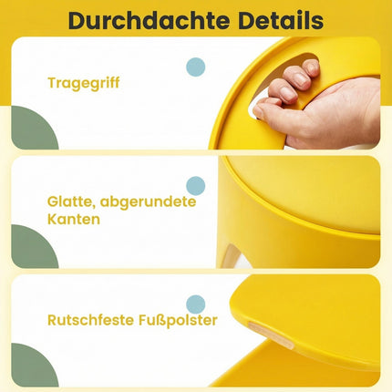 Stapelbare Plastikhocker, 8er-Set mit Kissen, 46 cm hoch