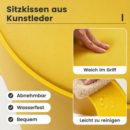 Stapelbare Plastikhocker, 8er-Set mit Kissen, 46 cm hoch