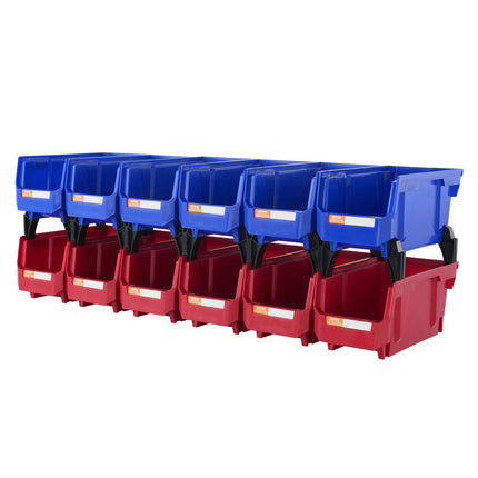 Stackable Plastic Storage Bins, 11 x 5 x 5 in, 12-Pack