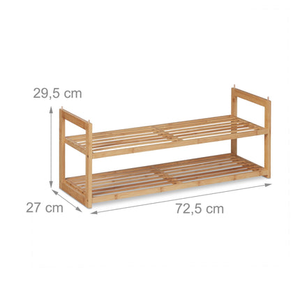 Stackable bamboo shoe rack