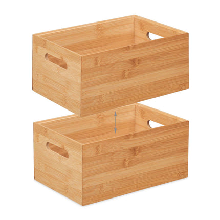 Stackable bamboo storage box