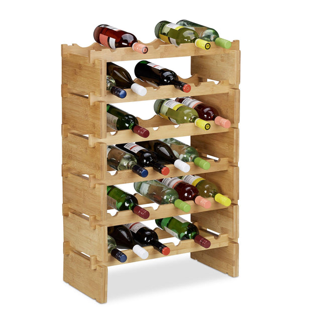 Stohovatelný bambusový stojan na víno