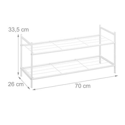 Stackable shoe shelf in metal