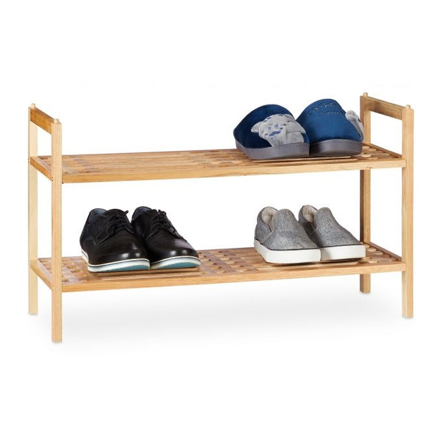 Stapelbares Schuhregal in Walnuss