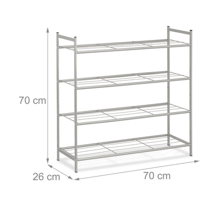 Stackable shoe shelf with 4 shelves