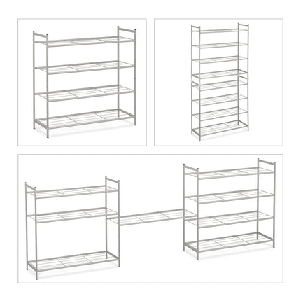 Stackable shoe shelf with 4 shelves