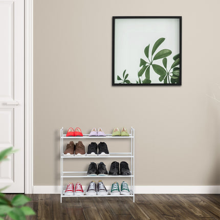 Stackable shoe shelf with 4 shelves